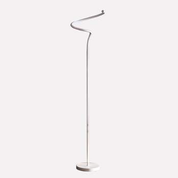 50.75" Modern Metal Spiral Floor Lamp (Includes LED Light Bulb) Silver - Ore International