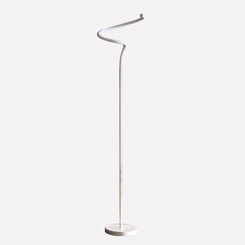 50.75&#34; Modern Metal Spiral Floor Lamp (Includes LED Light Bulb) Silver - Ore International, 1 of 8
