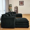 Modern Modular U-Shaped 6-Seat Sectional Sofa with Movable Ottoman, Storage Console and Cup Holders for Living Room or Apartment-Tanpinhause - 3 of 4
