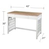 Anybear White Writing Desk with Trellis Styled Legs - 4 of 4