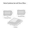Sapphtopaz Bedding Comforter Set Velvet Solid Color Diamond Quilting Reversible Quilt Set with Throw Pillow - 3 of 4