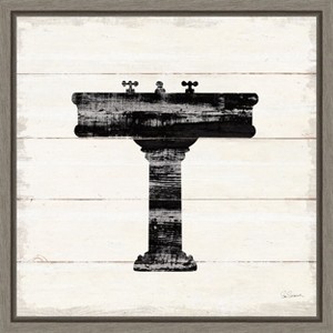 Amanti Art Shiplap Bath II by Sue Schlabach Framed Canvas Wall Art - 1 of 4