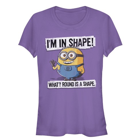 Juniors Womens Despicable Me Minion Round Shape T-Shirt - Purple - Large