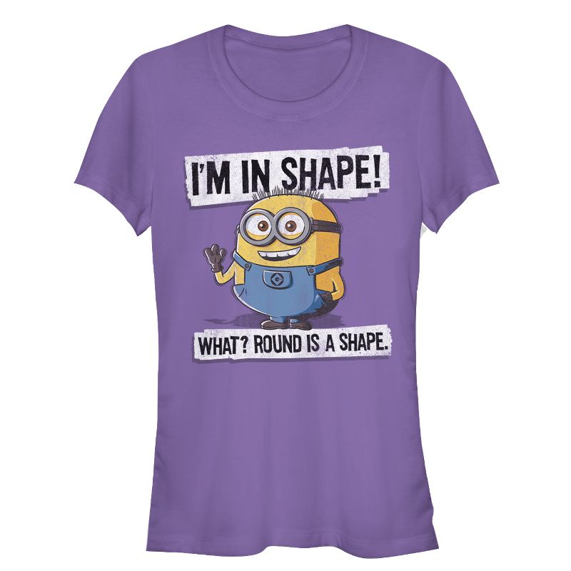 Juniors Womens Despicable Me Minion Round Shape T-Shirt, 1 of 4