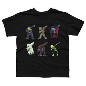 Boy's Design By Humans Dabbing Halloween Creatures Skeleton Zombie Dab By vomaria T-Shirt - 1 of 4