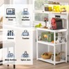 Aheaplus Kitchen Storage Rack with Power Outlet, Coffee Bar Station with LED Lights, Bakers Rack with 6 S-Shaped Hooks - 4 of 4