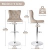 Khaki velvet bar stool set of two, swivel bar height stool, adjustable bar chair - 4 of 4