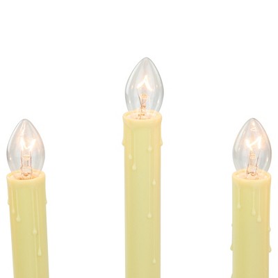 Ivory Winter Flame-Tipped 5-Light Candolier with Holly Accents