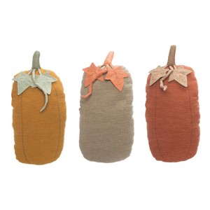 Transpac Plush Tall Pumpkin Set of 3 Fall/Harvest Home Decorations - 1 of 1