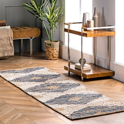 Handmade Braided Cotton and Jute Runner Rug