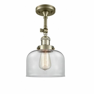 Bell - 1 Light Semi-Flush Mount In Industrial Style-14 Inches Tall and 8 Inches Wide