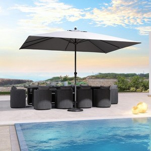 PURPLE LEAF Patio Umbrella Outdoor Table Umbrella Aluminum Frame Market Umbrella Sun Umbrella with 8 Sturdy Ribs - 1 of 4