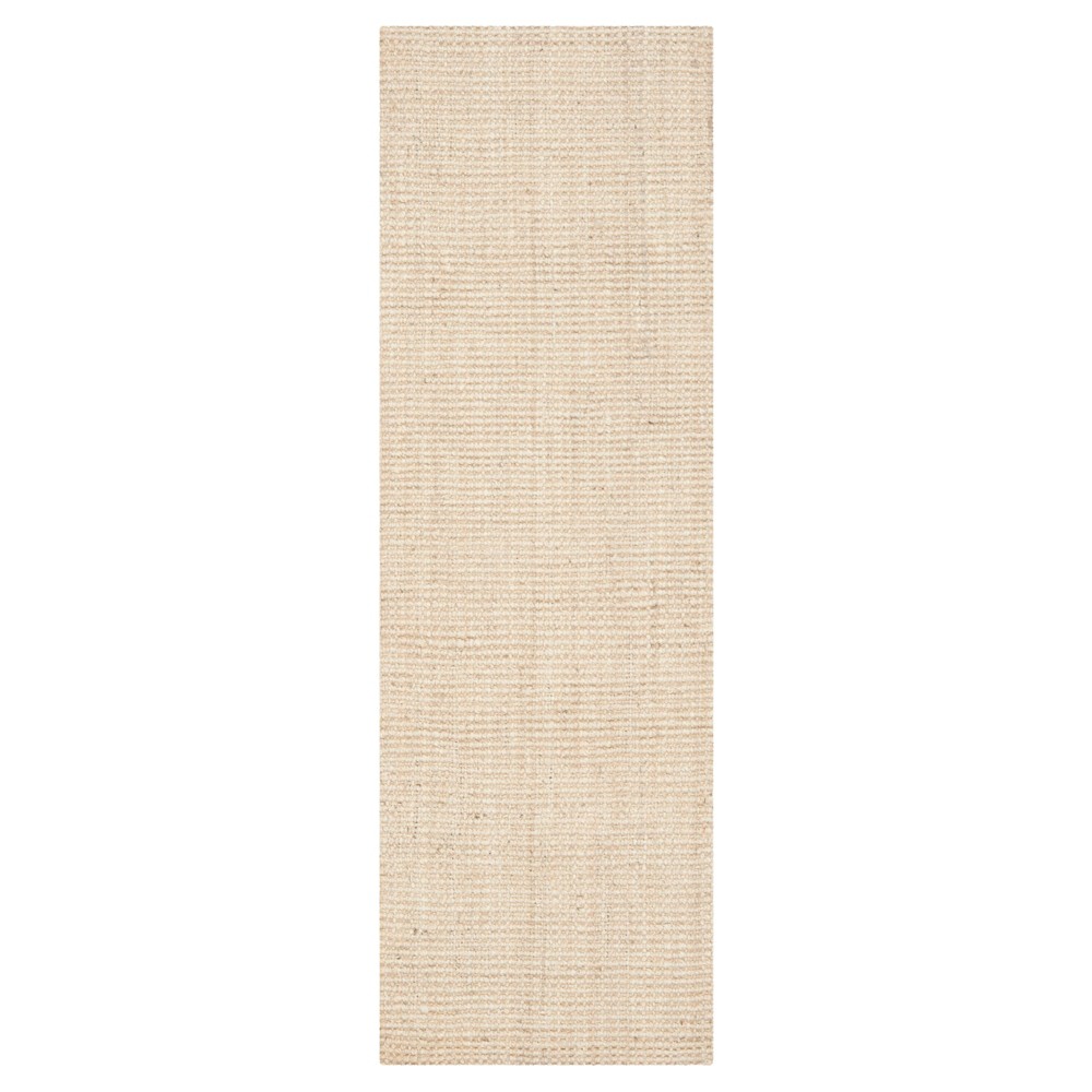 Ivory Solid Loomed Runner 2'3inx13' - Safavieh