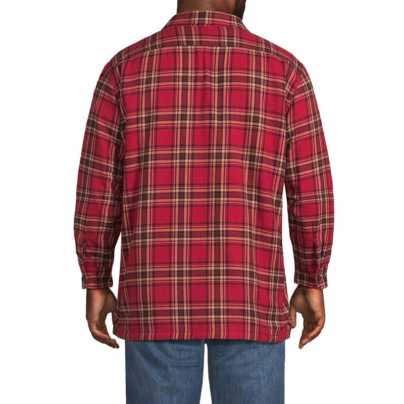 Lands' End Men's Traditional Fit High Pile Fleece Lined Flannel Shirt Jacket, 2 of 7