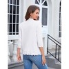 Womens Lightweight Sweater Cardigan 3/4 Sleeve Open Front Cardigan Birdeye Knit Wavy Trim Cardigan Breathable Soft Sweater - 2 of 4