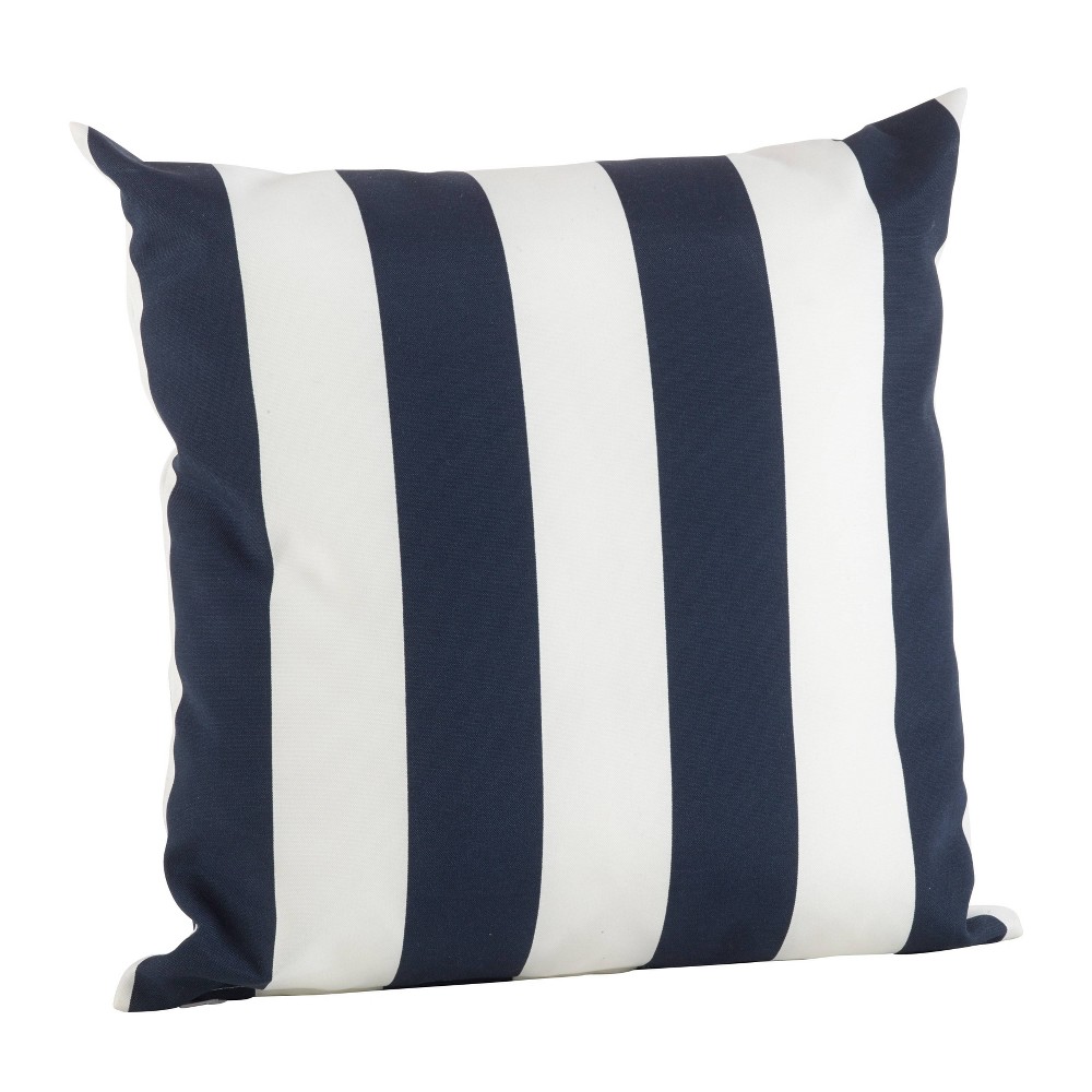 Photos - Pillow 17"x17" Striped Poly Filled Indoor/Outdoor Accent Square Throw  Blue
