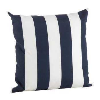 17"x17" Striped Poly Filled Indoor/Outdoor Accent Square Throw Pillow - Saro Lifestyle