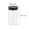 Unique Bargains Round Clear Plastic Empty Jars with Black Screw Top Lids for Storage 4 Pcs - 2 of 4