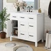 Whisen 36 in. Bathroom Storage Cabinet Bathroom Vanity with Resin Integrated Sink, 4 Drawers and 2 Doors - 2 of 4