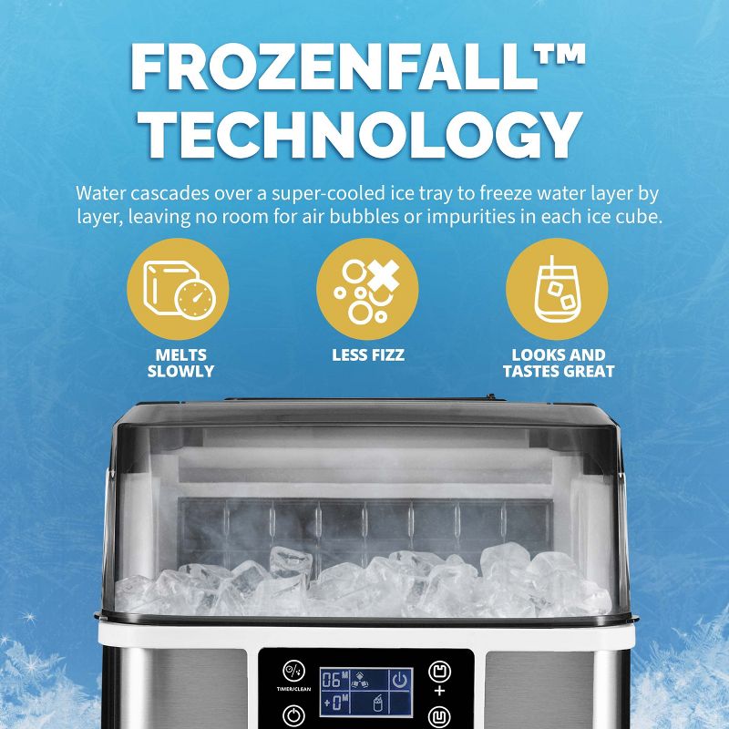 Newair Countertop Clear Ice Maker, 45 Lbs. Of Ice A Day With Frozenfalltm Technology, Custom Ice Thickness Settings, 1-gallon Water Bottle Dispenser, 2 of 17
