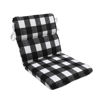 Anderson Rounded Corners Outdoor Chair Cushion Black - Pillow Perfect