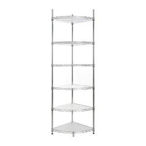 Dolonm 6-Tier Heavy Duty Corner Shelf, Adjustable  Metal Rack  Corner Storage Display Chrome Rack for Bathroom/Kitchen/Office - 1 of 4