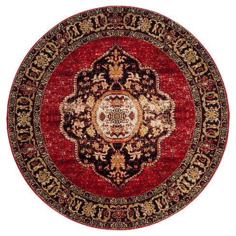Abstract Loomed Round Area Rug, 7 Round Area Rugs