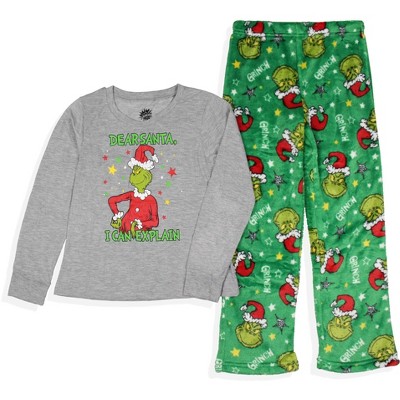 Dr. Seuss The Grinch Boys' Dear Santa, I Can Explain Kids Sleep Set, L 12  Multicoloured : Target