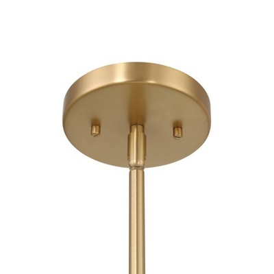 Gold and White Glass Dome Ceiling Light with Adjustable Height