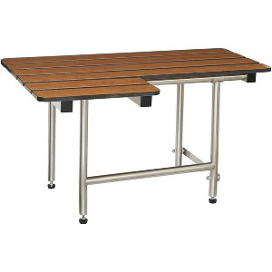 Seachrome Padded Wall Mount Folding Right-Handed Transfer Bench Shower Seat with Legs, ADA Compliant - 1 of 1