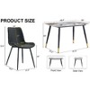 Lyngins 5-Piece Modern Sintered Stone Dining Set, White Marble Pattern Dining Table with 4 Faux Leather Chairs, Sturdy Metal Frame, Easy Assembly - 2 of 4