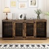 FUFU&GAGA 70" Large Dog Crate Furniture Dog Crate Kennel with Trays and Divider - 2 of 4