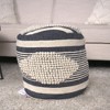 Vynxaria Diamond Handcrafted Fabric Cylindrical Pouf ¨C Stylish & Durable Seating Solution - 2 of 4