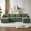 TiramisuBest 113.5" U-Shaped Modular Corduroy Sectional Sofa with Storage Ottoman, 6-Seat Convertible Chaise for Living Room,Black - 2 of 4