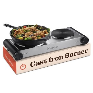 Peach Street Electric Stovetop Hot Plate Burner 1800W Glass Cast Iron Portable Stove Burners Cool Touch Handle Cooktop Temperature Controls Electric - 1 of 4