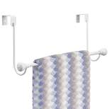 mDesign Metal Bathroom Over Shower Door Hanging Towel Rack Bar