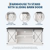 Farmhouse TV Stand for TVs Up to 65", Rustic Entertainment Center with Sliding Barn Doors, Storage Cabinets & Adjustable Shelf, Media Console - 4 of 4