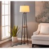 Maxax Modern Floor Lamp,2-Tier Shelves Floor Lamp for Living Room, Bedroom, Home Office, Iron and Wood Design, E26 Base, 3-Way 150W - 2 of 4