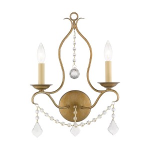 Livex Lighting Chesterfield 2 - Light Wall Light in  Antique Gold Leaf - 1 of 1