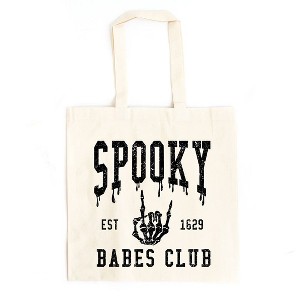 City Creek Prints Spooky Babes Club Canvas Tote Bag - 15x16 - Natural - 1 of 2