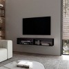 Syemin TV Stands and Consoles Sleek Floating Media Rack Melamine Wengue Suits Contemporary Living Rooms Adds Warm Rich Vibe, Brown, 65"*18"*4" - 2 of 4