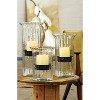 Rustic Ribbed Glass Candle Cylinder – Large 19" Tall by Kalalou - 3 of 3