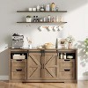 GAOMON 66" Farmhouse TV Stand with Sliding Barn Door, 4 Drawers & Adjustable Shelf, Media Console Entertainment Center for up to 70" TVs - 2 of 4