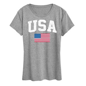 Women's - Instant Message - USA Flag Short Sleeve Graphic T-Shirt - 1 of 4