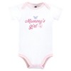 Hudson Baby Infant Girl Cotton Bodysuits, Mommys Girl Butterfly - 3 of 4
