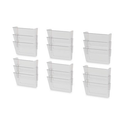 Clear Legal Size 3-Pocket Wall File Organizer