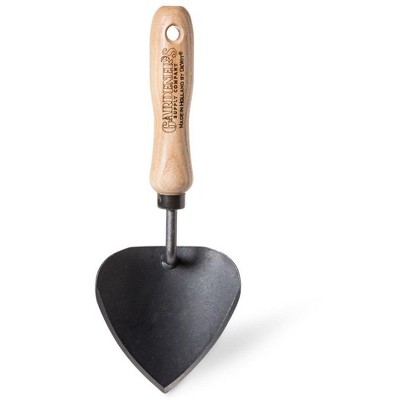 Heart-Shaped Black Boron Steel Potting Trowel with Ash Wood Handle