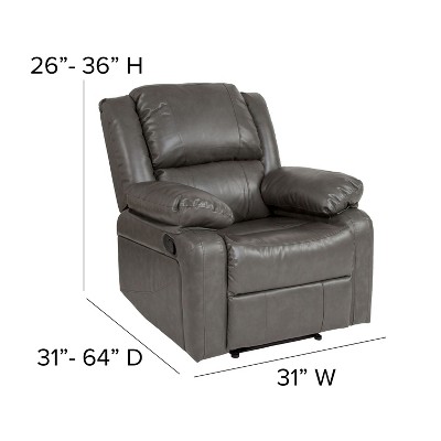 Gray LeatherSoft Recliner with Metal Frame