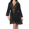 LA LEELA women's Vacation Casual Swim Holiday Beachwear Summer Beach Dress Short Cute Bathing Suit Cover Ups 8-12 Black, Solid - 4 of 4