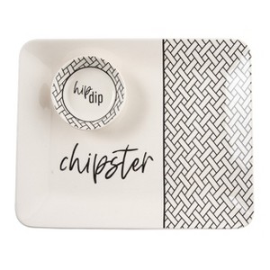 Totalee Gift Dip/Chipster Platter & Bowl Set of 2 Ceramic White - 1 of 1